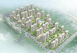 建筑效果图 鸟瞰图 小区效果图图片