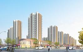 建筑效果图 鸟瞰图 小区效果图图片