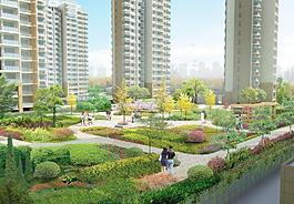 建筑效果图 鸟瞰图 小区效果图图片