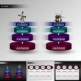 ppt表格模型對比及遞進關系圖