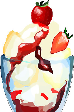 草莓圣代冰淇凌剪貼畫(huà)