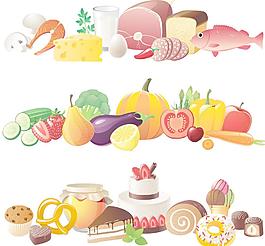 蔬菜水果鲜肉蛋糕图片