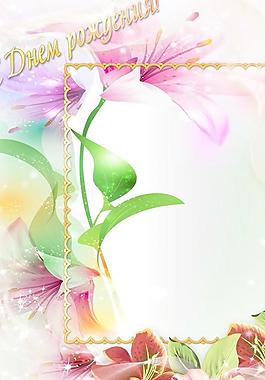 精美絢麗鮮花相框PSD圖片素