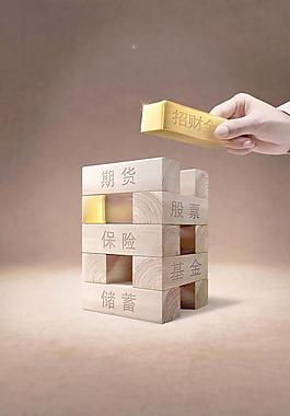 搭建积木金融理财PSD分层素