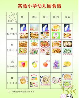 幼兒園食譜圖片