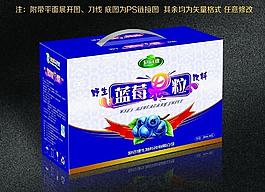 藍莓果粒飲料包裝箱圖片