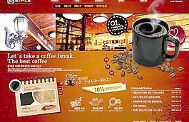 咖啡廳網(wǎng)站首頁界面PSD分層