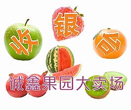 水果店矢量招牌