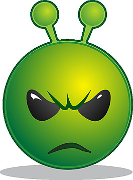 微笑的綠色外星人不幸的剪貼畫