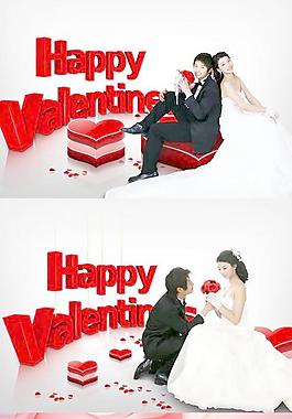 浪漫爱情婚纱摄影PSD分层素