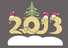 2013年的蛇圣誕卡通背景01矢量