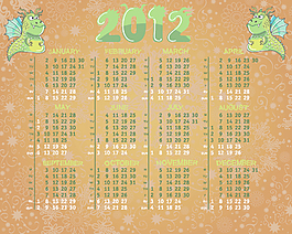 2012日歷日歷01矢量