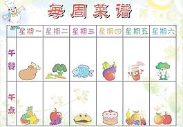 幼儿园每周菜谱图片