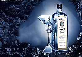 酒杯、酒瓶圖片