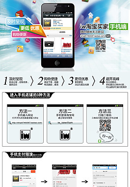 淘寶手機端使用介紹頁面模板psd素材