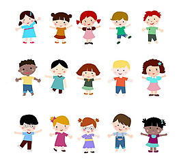 幼稚園孩童矢量素材