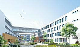 学校建设设计效果图PSD分层