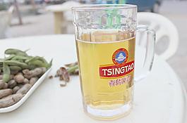 青島啤酒 花生毛豆圖片
