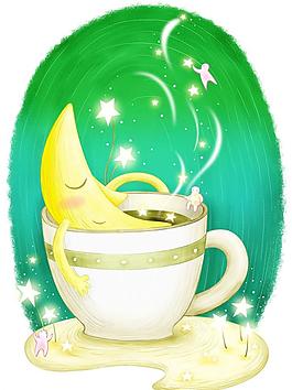 咖啡杯里的月亮圖片