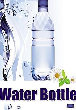 純凈水 礦泉水 動感曲線 綠葉 水滴水珠圖片