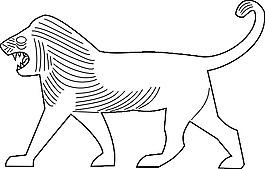 獅子外形剪貼畫
