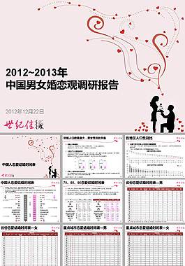 中國男女婚戀觀調查報告ppt模板