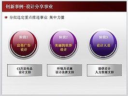 深红图形PPT模板