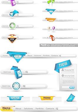 網(wǎng)頁導航搜索條登陸框矢量素材