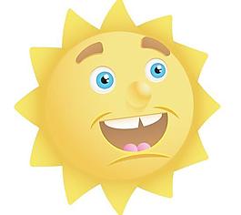 卡通太陽笑臉形象設計矢量素材