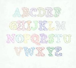 蠟筆涂抹英文字母矢量素材