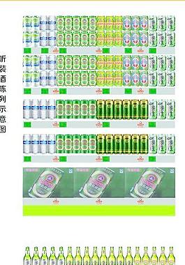 青島啤酒貨架示意圖圖片