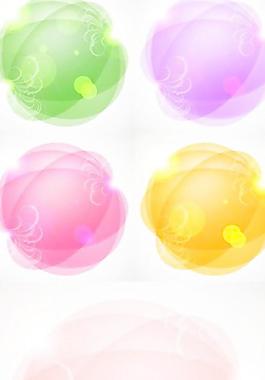 白色花紋幻彩光斑邊框矢量素材