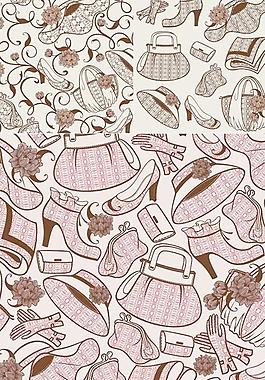 時尚女性服飾背景矢量素材