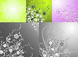 花枝伸展眩光背景設(shè)計矢量素材
