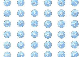 圓形體育項目標志矢量圖  AI
