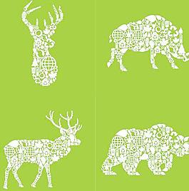 抽象動物矢量素材