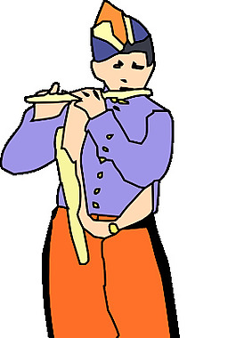 孩子玩長笛藝術剪輯