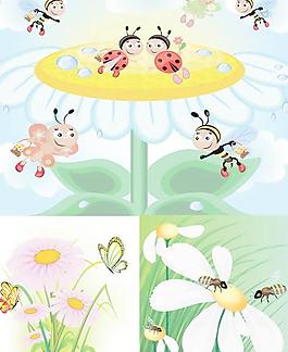 卡通昆虫漫画矢量素材