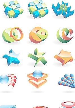 3dLOGO图形标识矢量素材