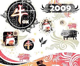 傳統(tǒng)生肖牛設(shè)計元素矢量素材