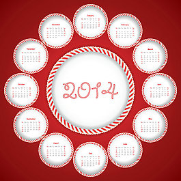 卡通粉紅2014日歷