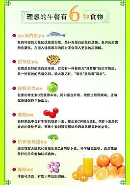理想的午餐有6種食物圖片