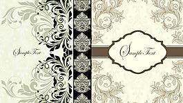 古典花紋歐式底紋背景矢量素材