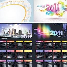 黑色系2011新年日历矢表矢量图