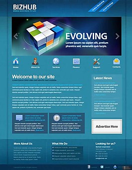 藍(lán)色商務(wù)中心網(wǎng)頁(yè)模板