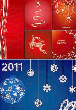 2011新年圣誕背景矢量圖
