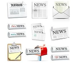 新聞報刊郵箱圖標矢量圖_AI矢