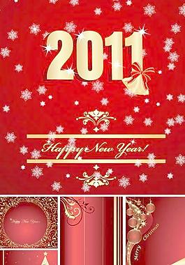 2011新年圣誕氣氛設(shè)計矢量素材