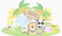 卡通動物形象矢量圖