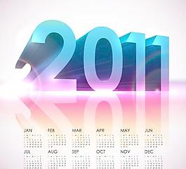3D立體2011年日歷設(shè)計(jì)矢量素材